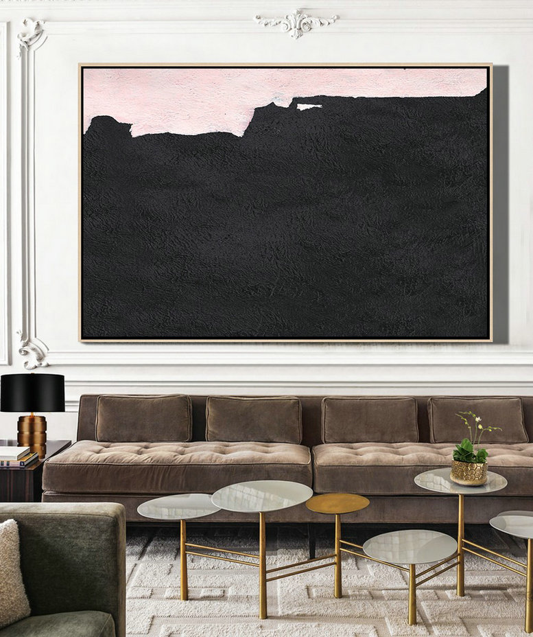 Oversized Canvas Art On Canvas,Hand-Painted Oversized Horizontal Minimal Art On Canvas,Acrylic On Canvas Abstract